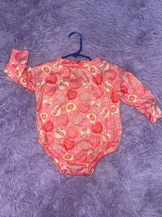Cutie hearts sweater romper